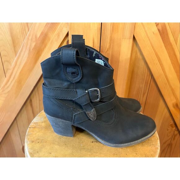 Rocket Dog Satire Casual Smart Buckle Ankle Boots Black Size 9.5 - Picture 1 of 7